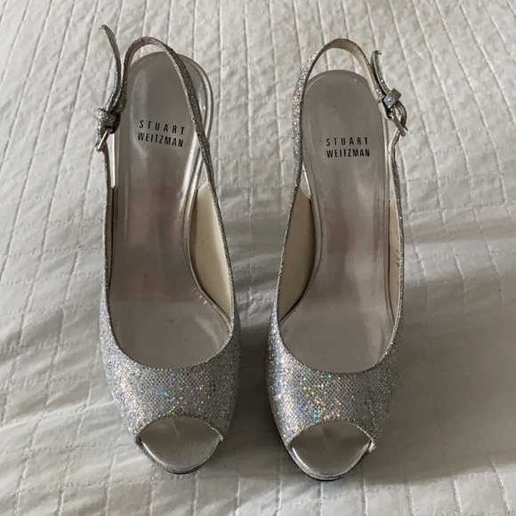 Silver glitter Stuart weitzman platform pumps - Picture 2 of 5